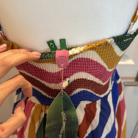 FARM Rio Long Dress Dance of Stripes Size S - Picture 8 of 10